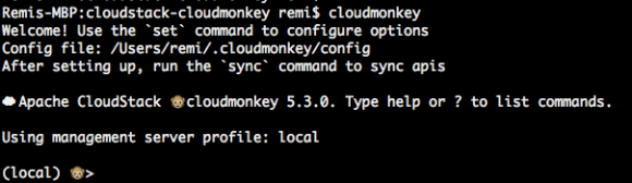 When you see this, CloudMonkey is installed successfully.